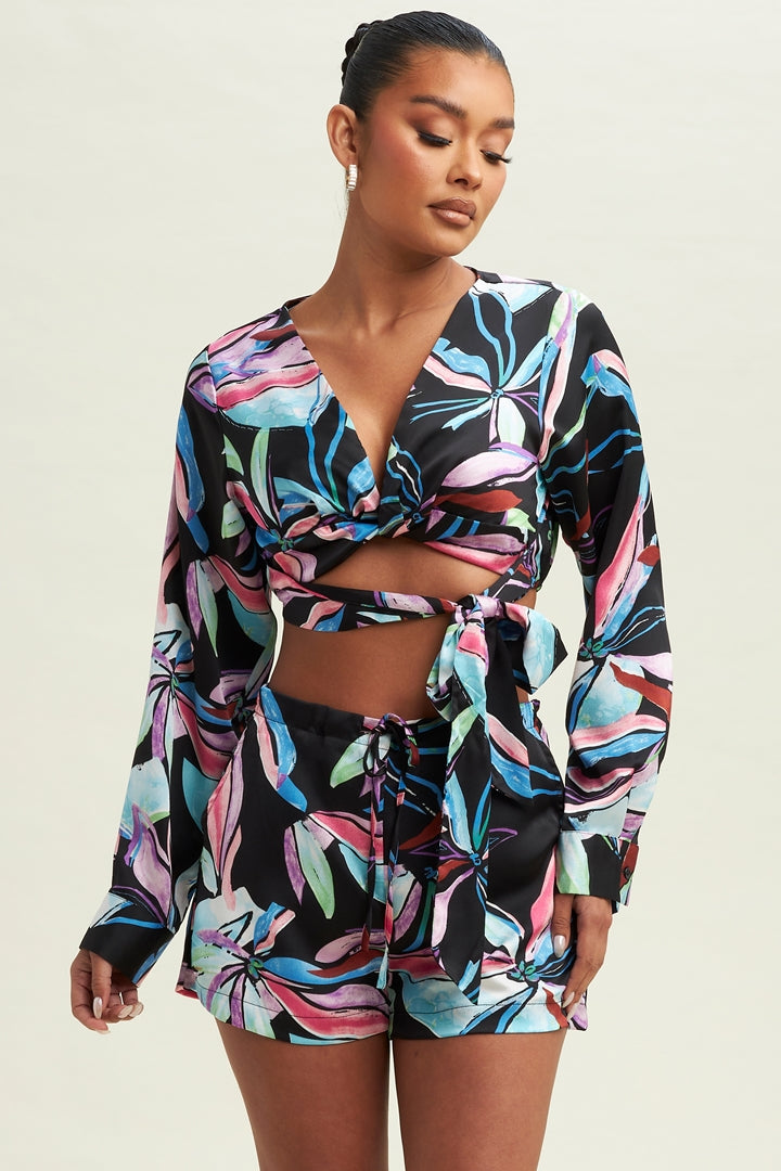 Palm Island Long Sleeve Shorts Set