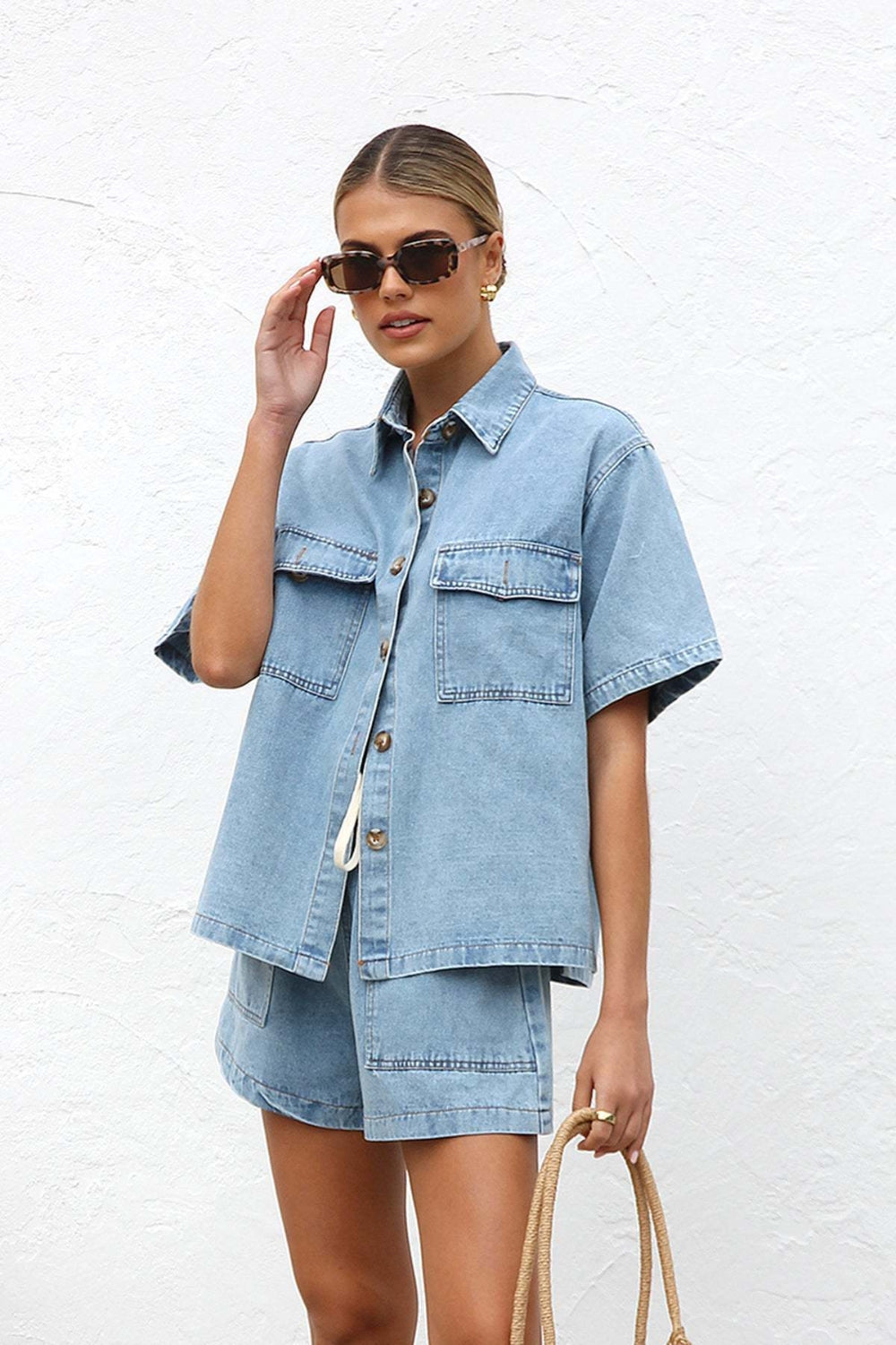 Close To You Denim Shorts Set