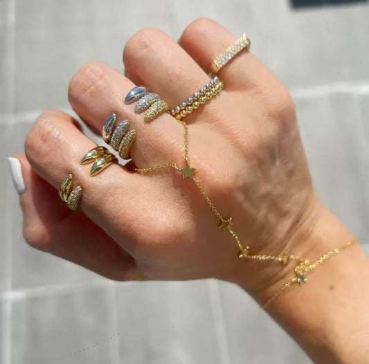 Diamond Claw Open Ring