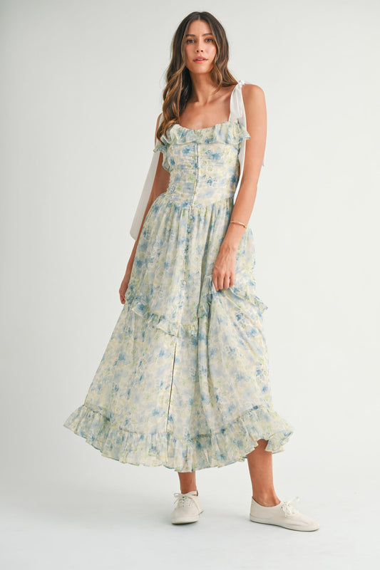 Grass Is Greener Floral Midi Dress