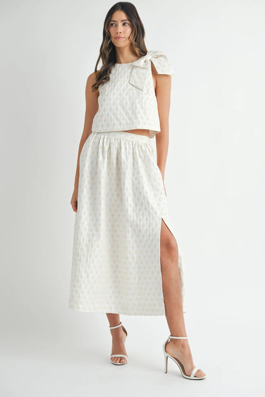 Blush & Bows Taffeta Polka Dot Skirt Set