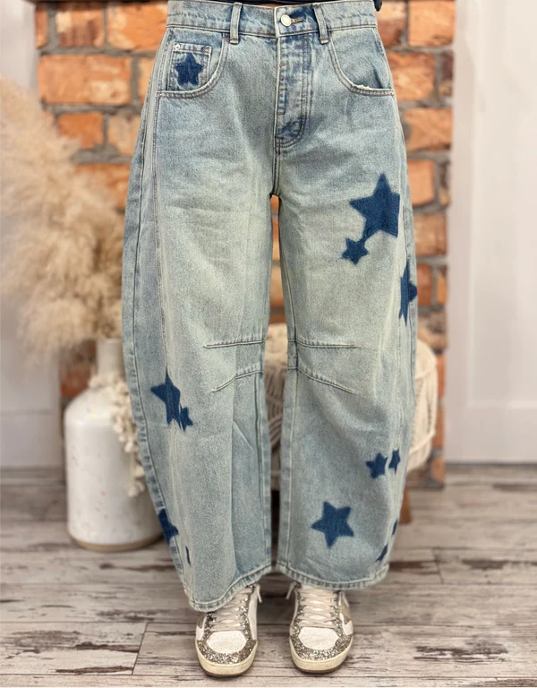 Adrienne Wide Leg Star Jeans