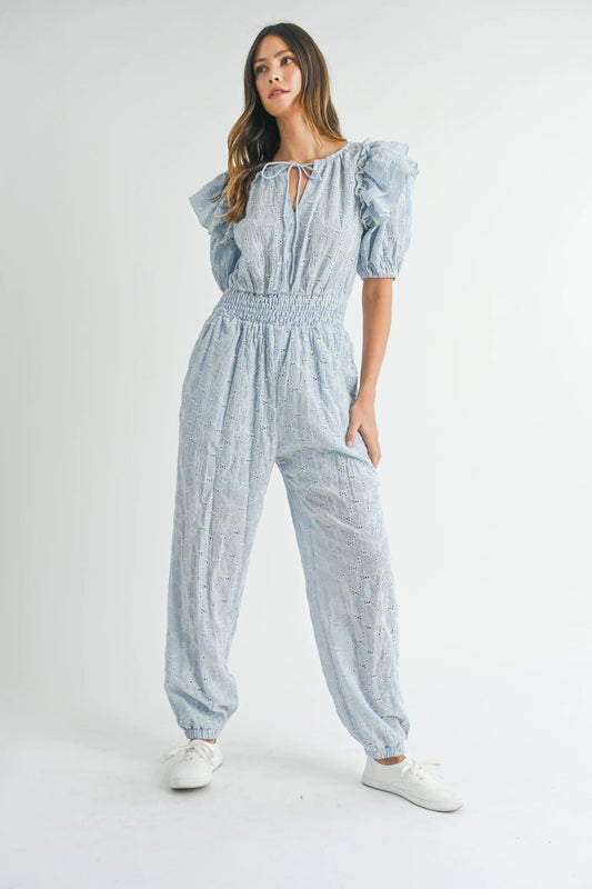 May Flowers Eyelet Lace Ruffle Jumpsuit