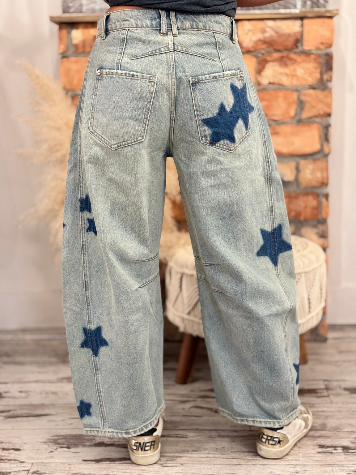 Adrienne Wide Leg Star Jeans