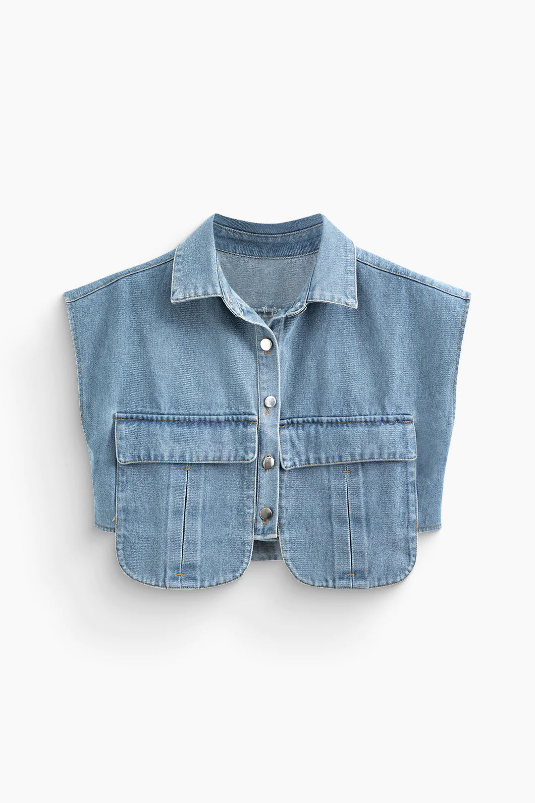 Alexa Denim Cropped Vest