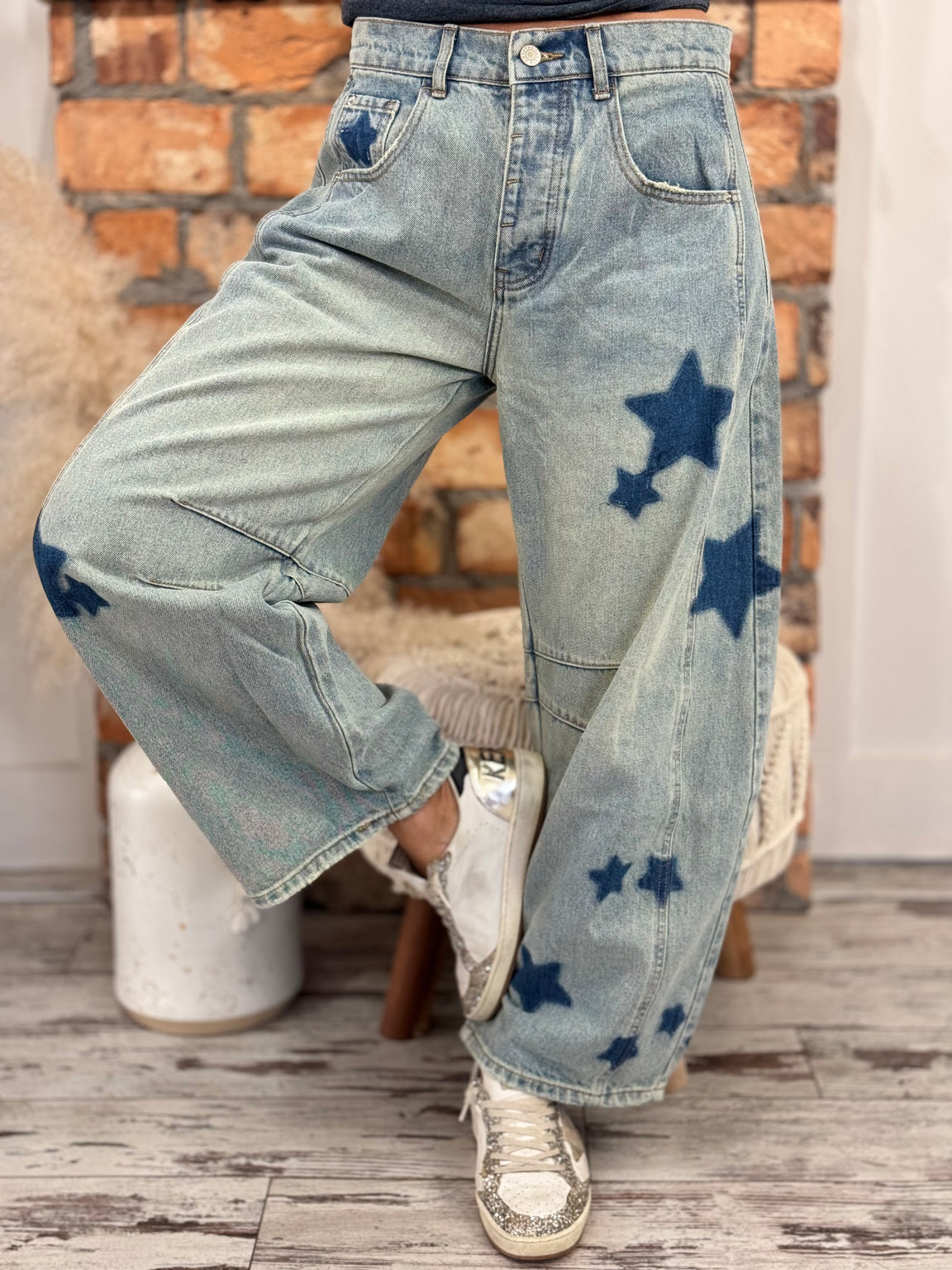 Adrienne Wide Leg Star Jeans