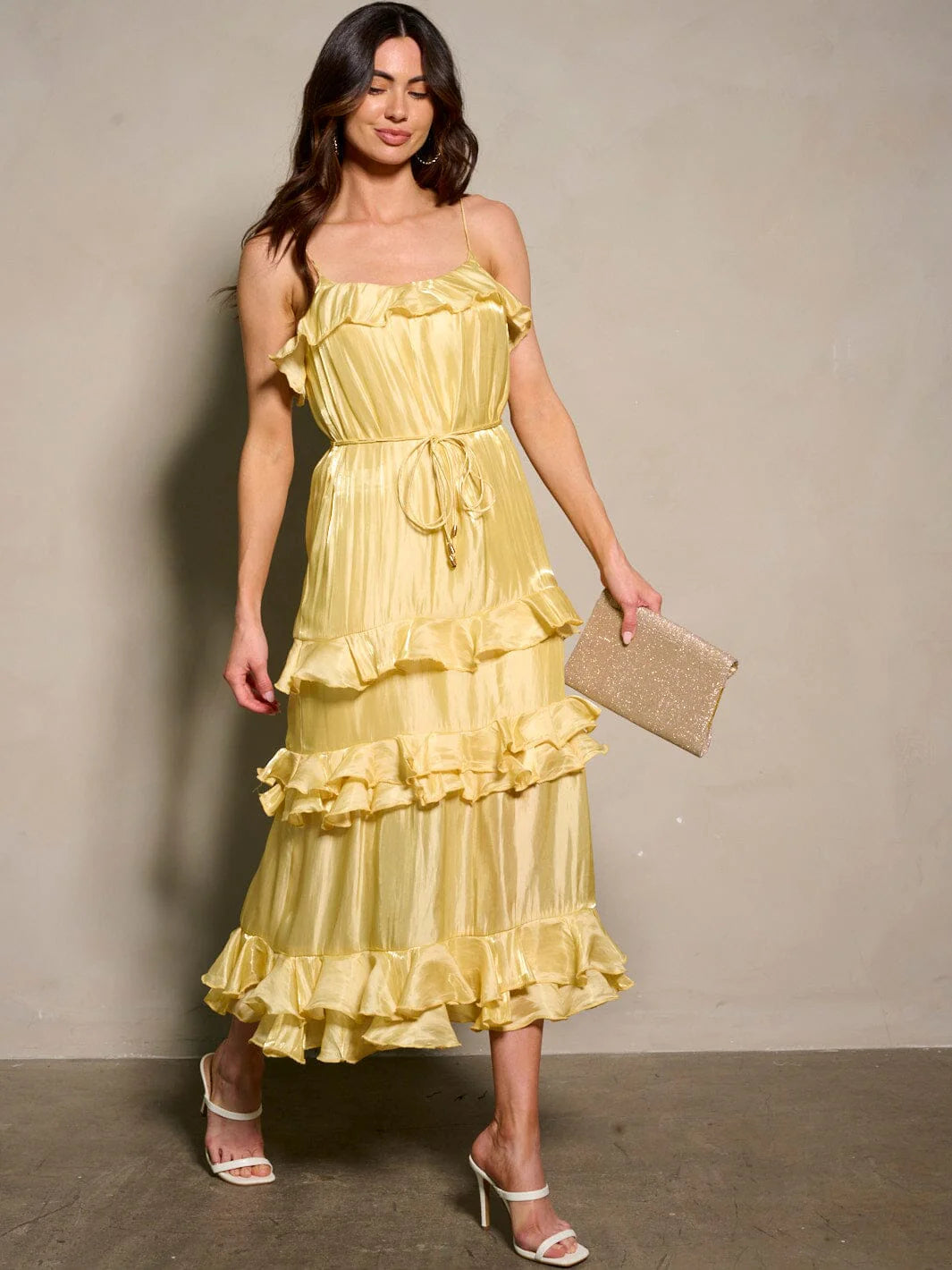 Sun-kissed Ruffle Tiered Midi Dress