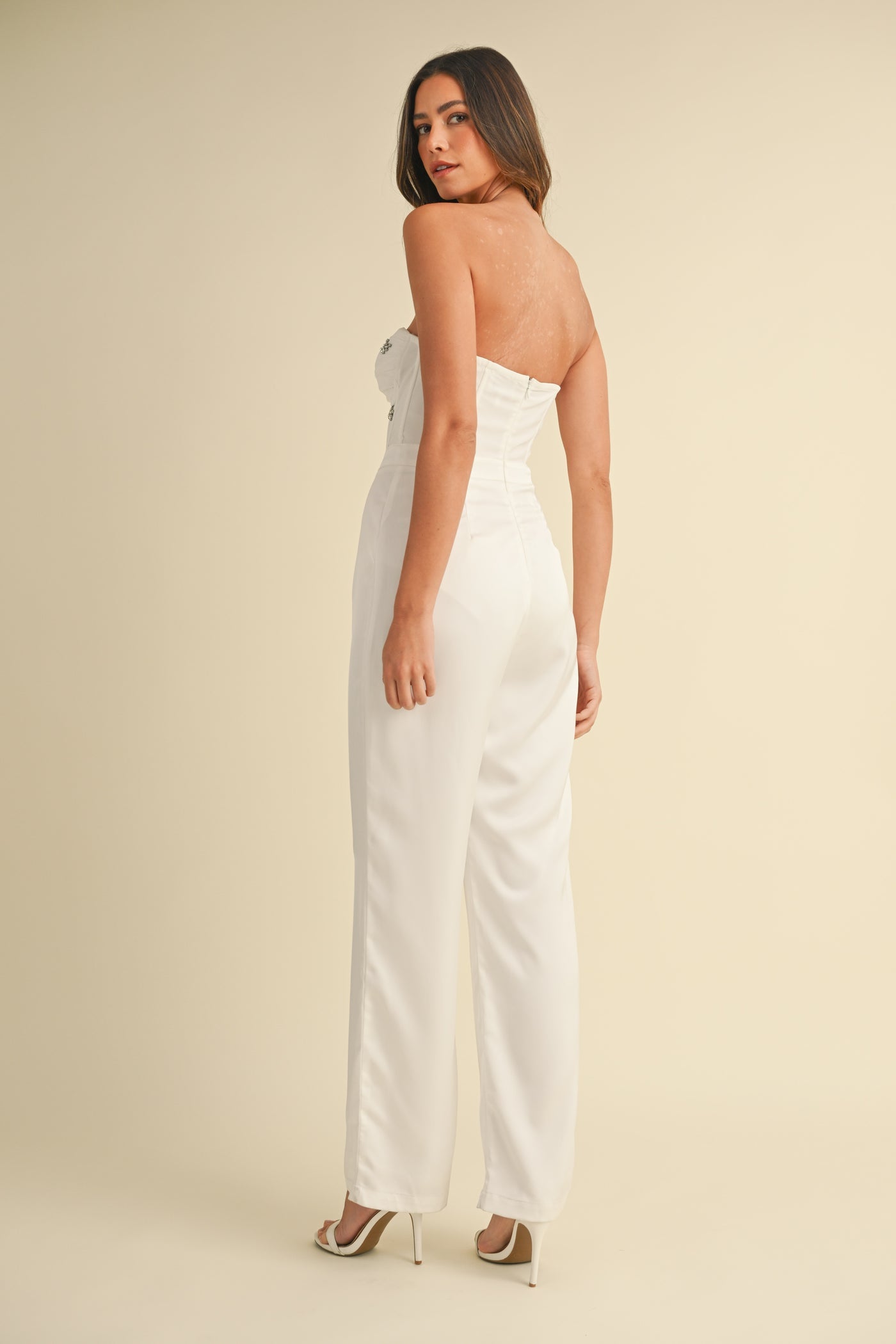 Genesis Rhinestone Applique Bustier Jumpsuit