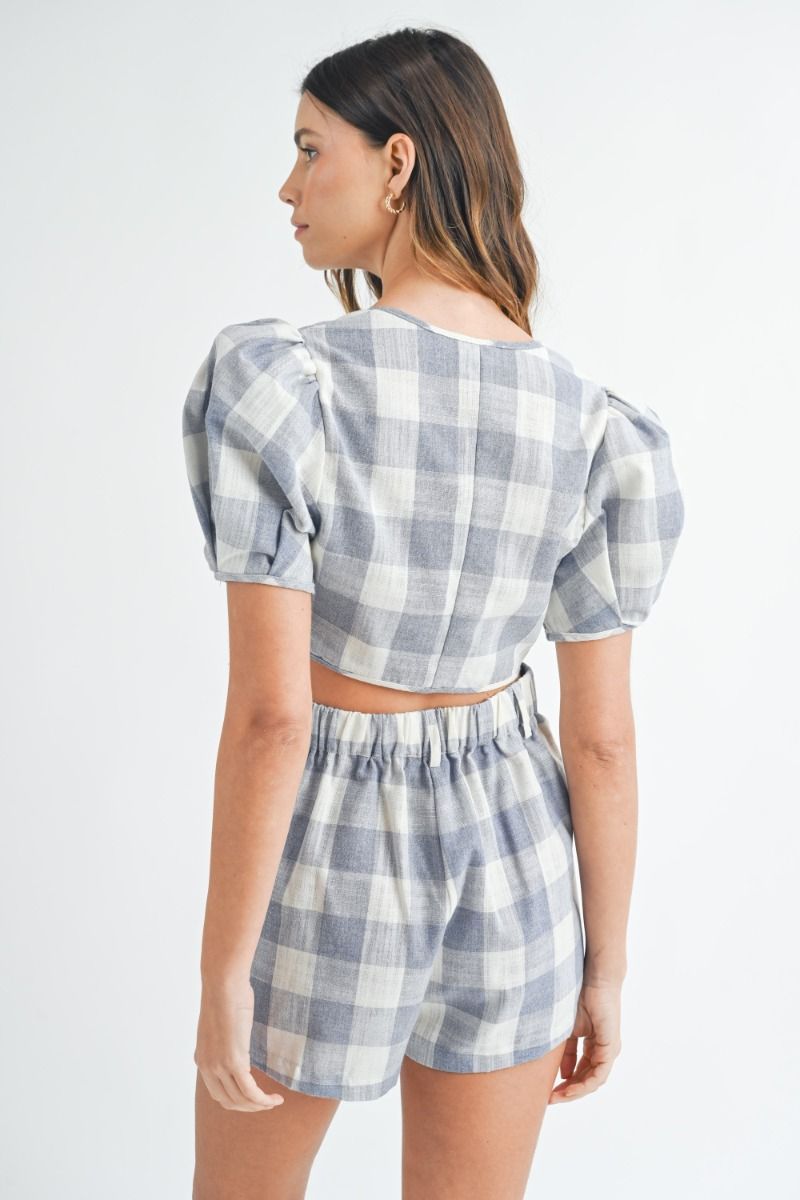 Athena Gingham Shorts Set