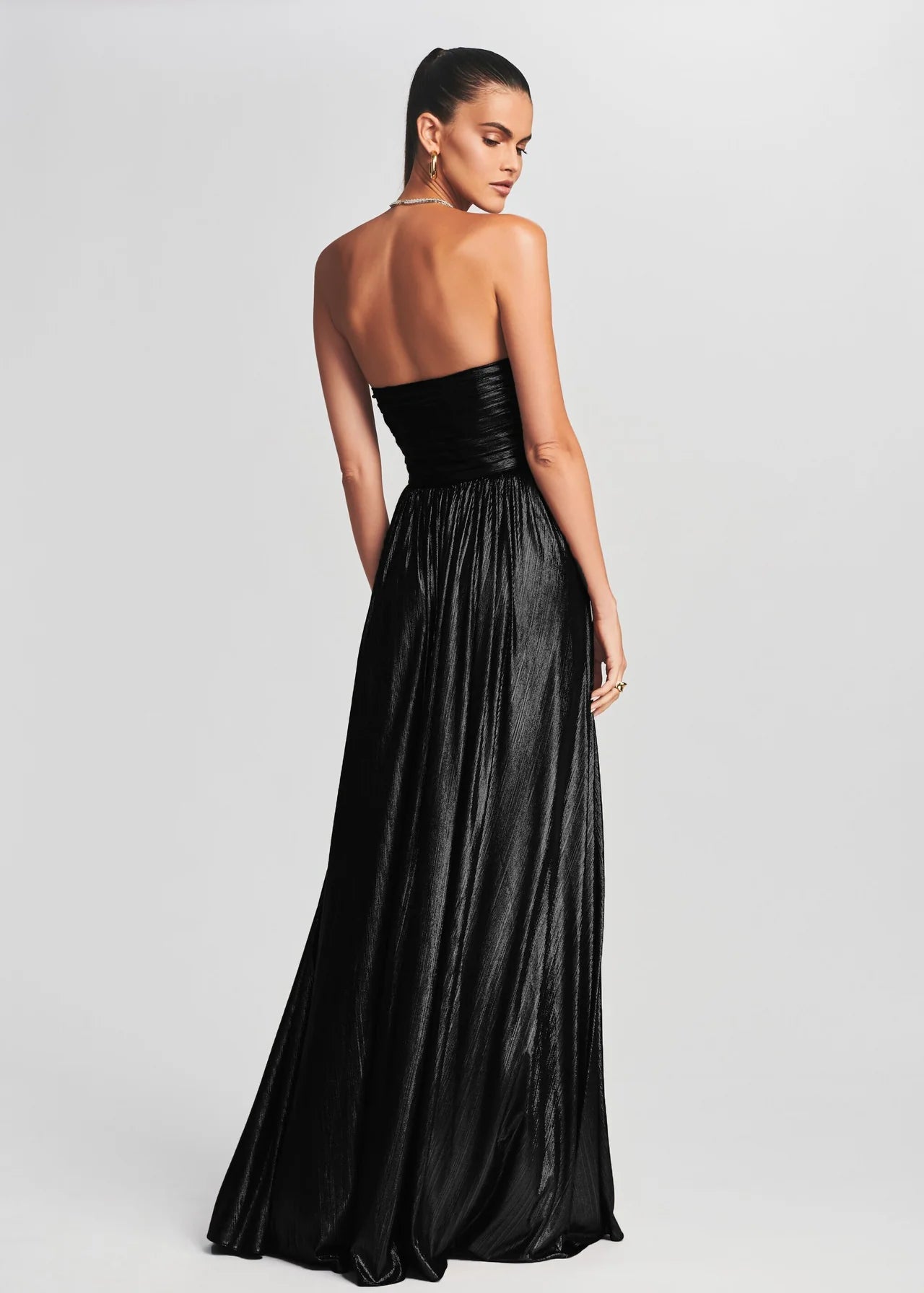Midnight Rain Metallic Maxi Dress