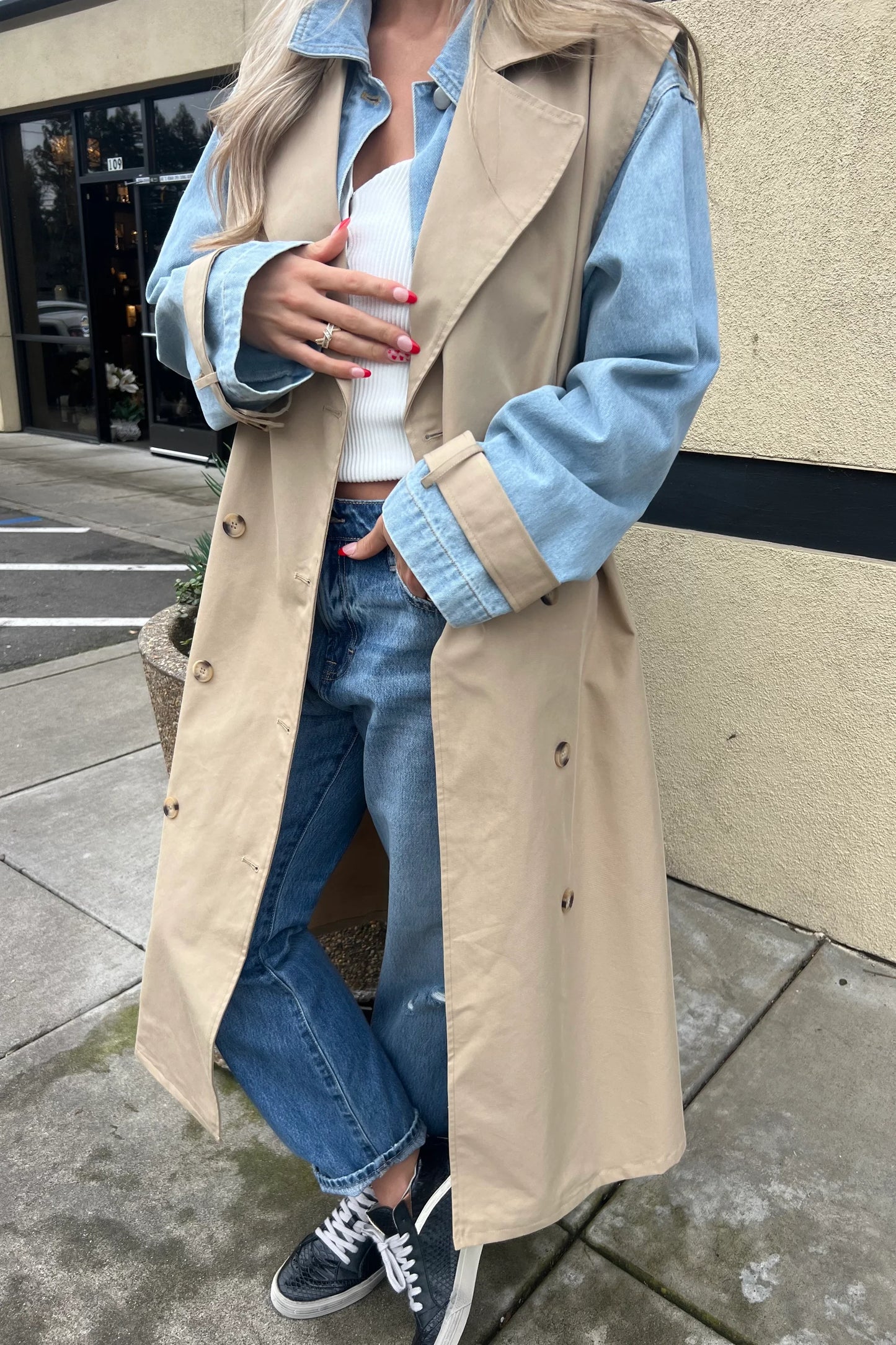 Fillmore Street Denim Trench Coat