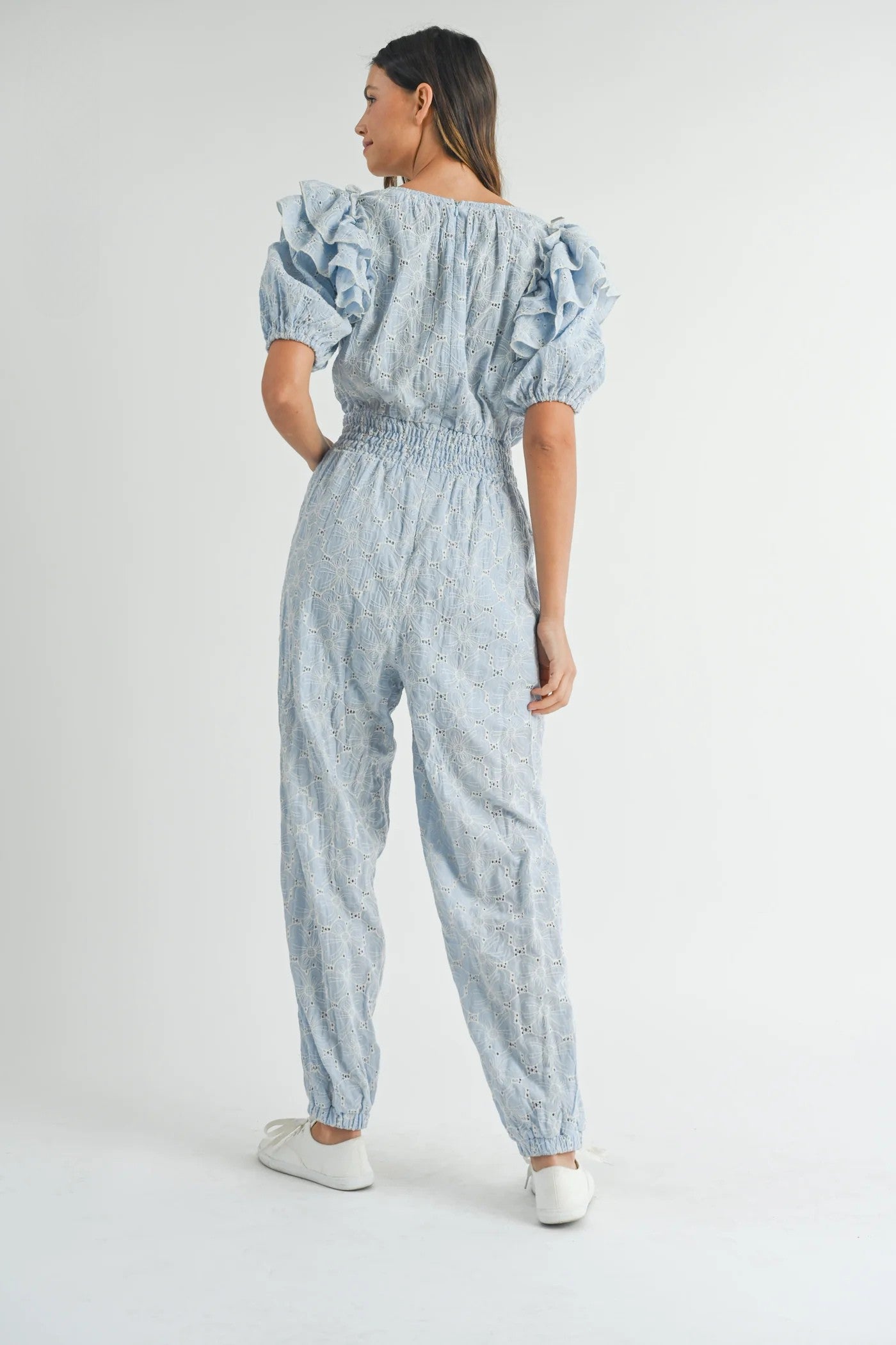 May Flowers Eyelet Lace Ruffle Jumpsuit