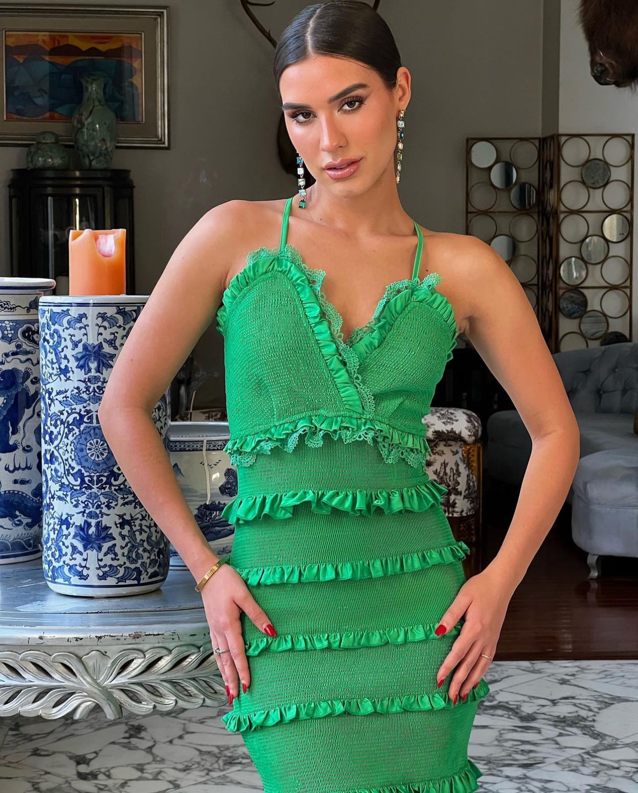 Maui Wowie Smocked Lace Midi Dress