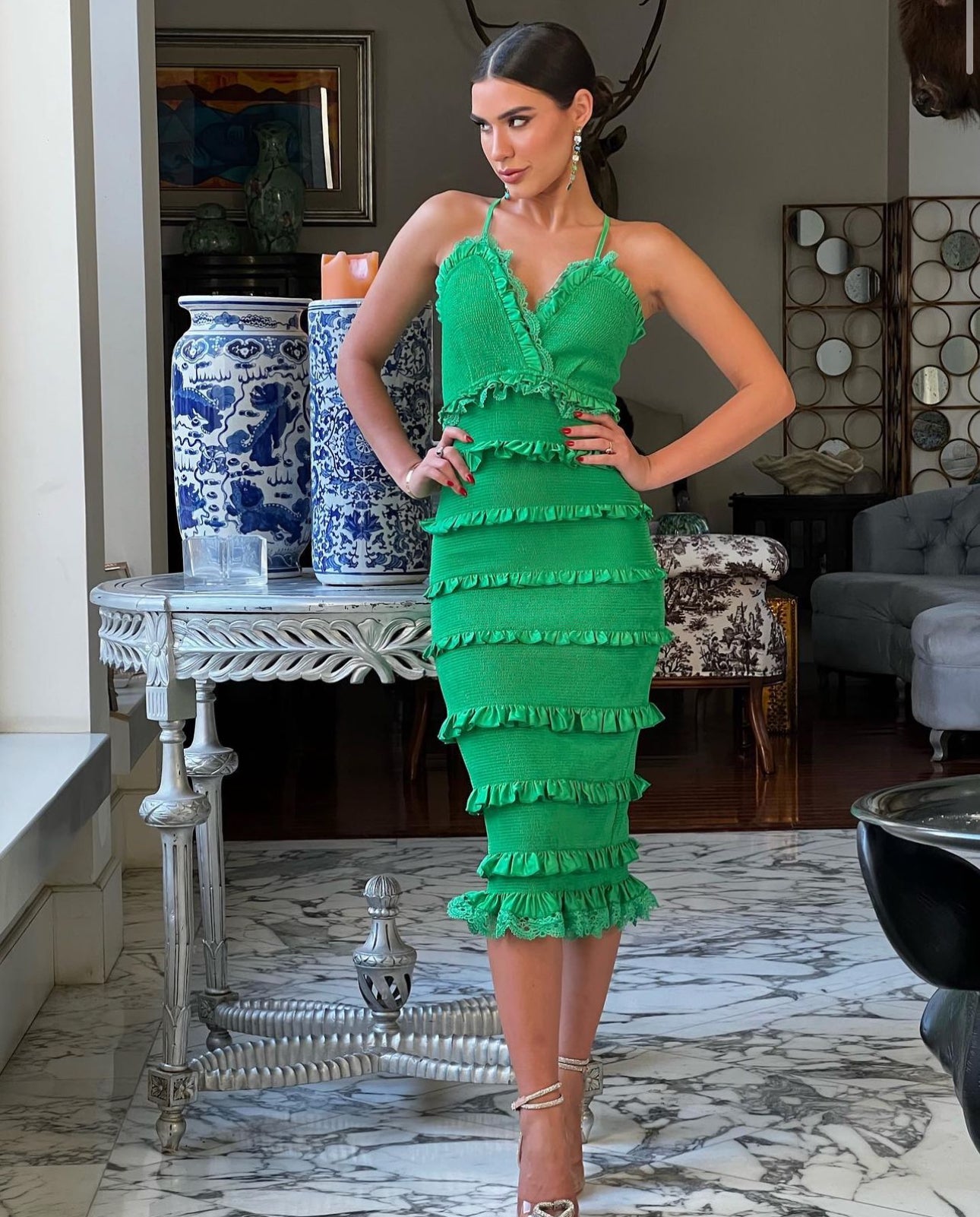 Maui Wowie Smocked Lace Midi Dress