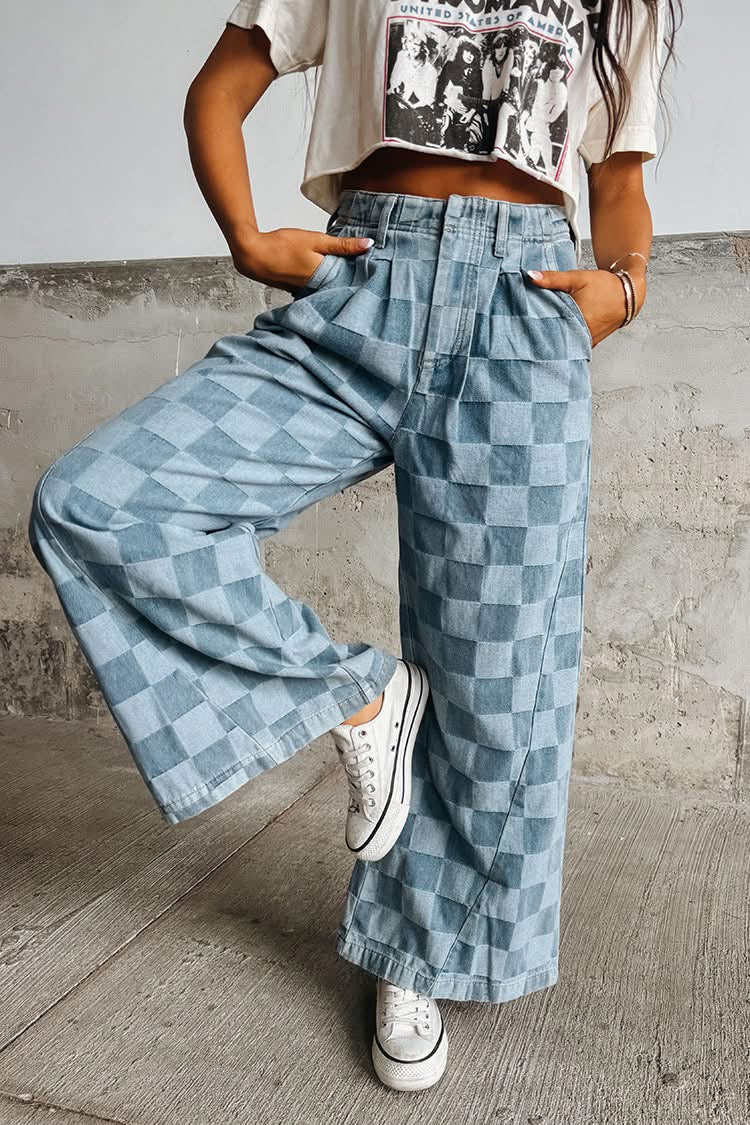 Extra Point Checkered Jeans