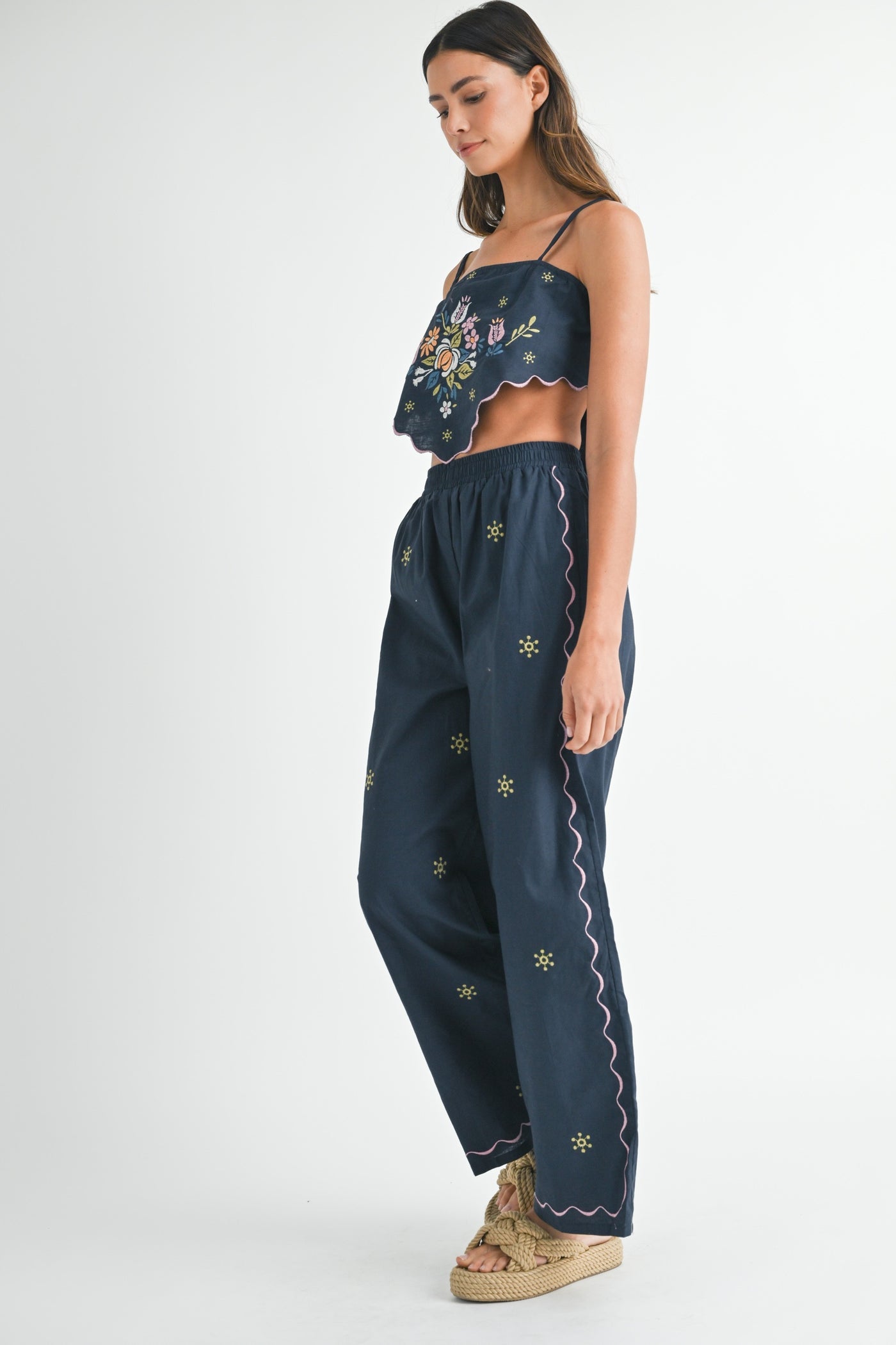 Ciao Bella Embroidered Pants Set