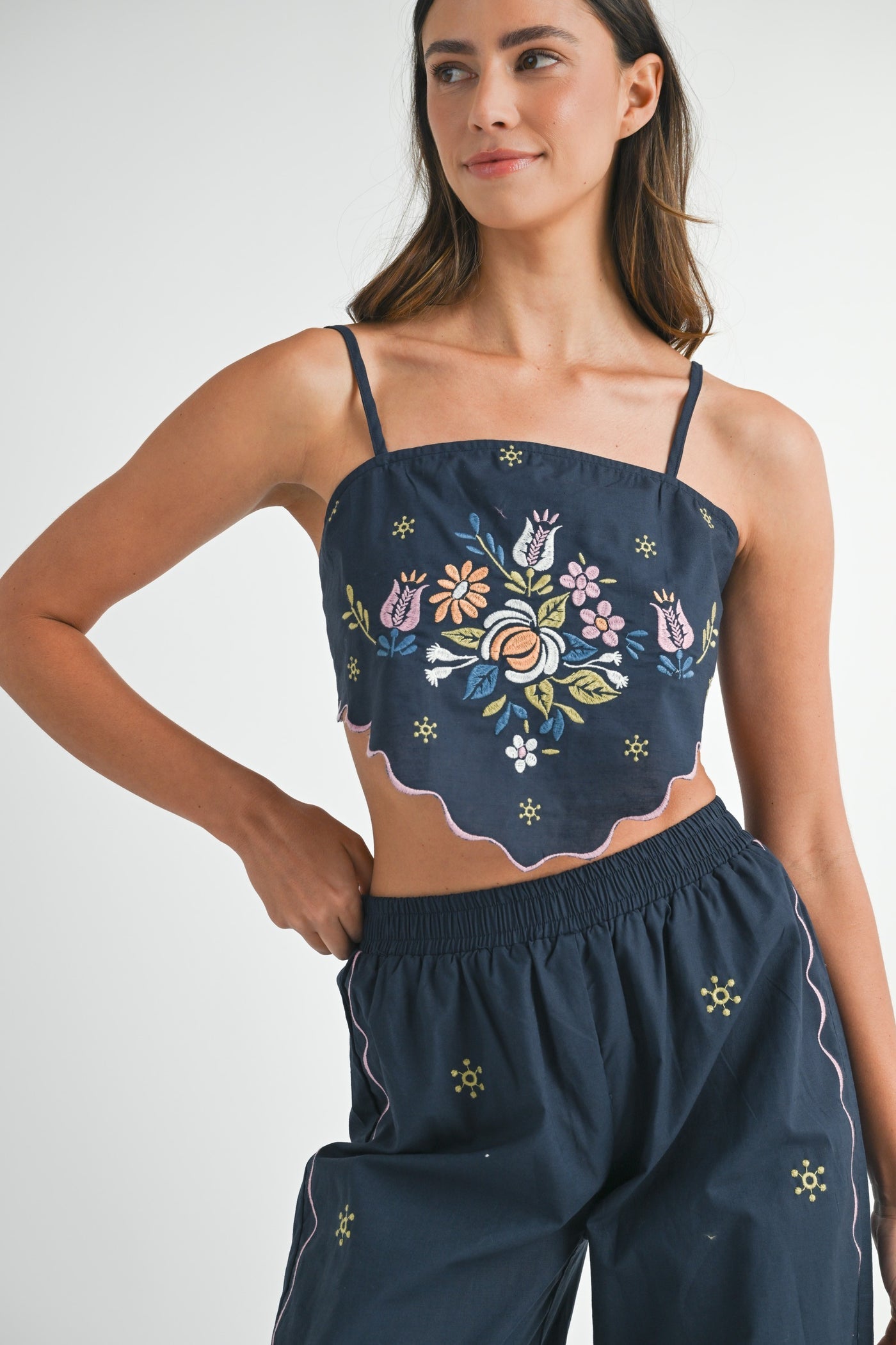 Ciao Bella Embroidered Pants Set