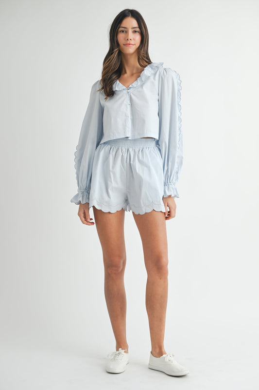 Monica Scallop Shorts Set