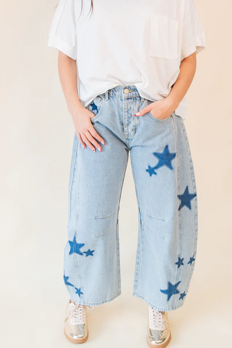 Adrienne Wide Leg Star Jeans