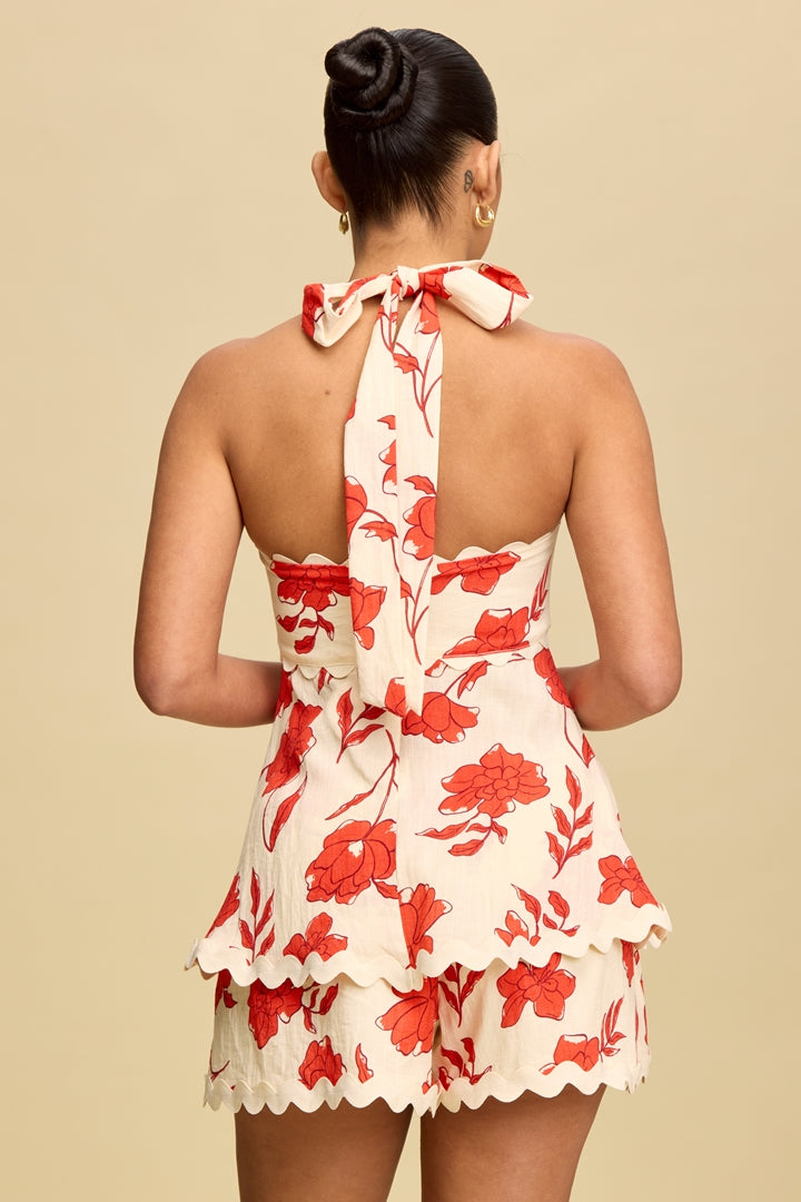 Poppy Picnic Floral Romper