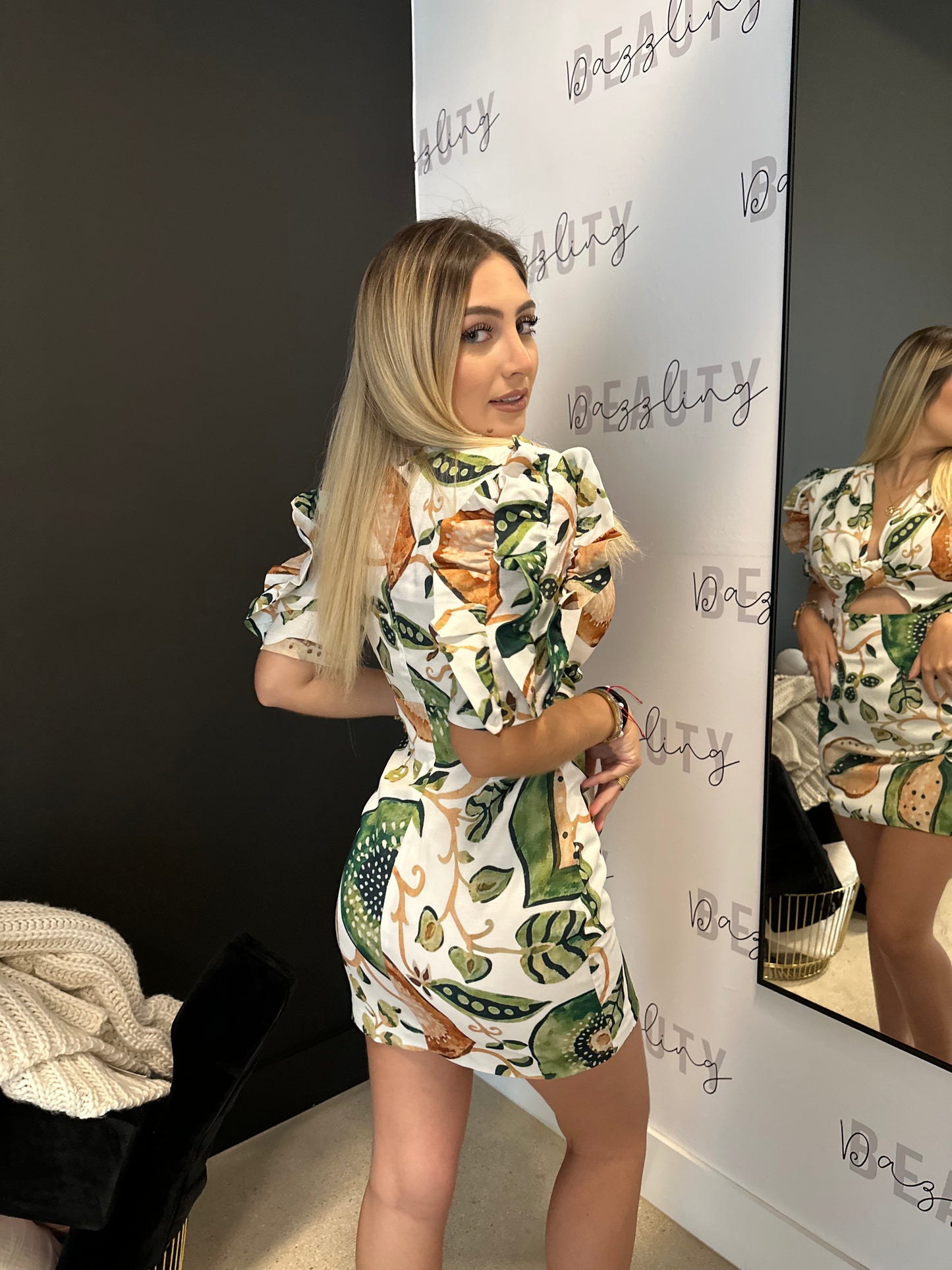 Paradise City Puff Sleeve Mini Dress