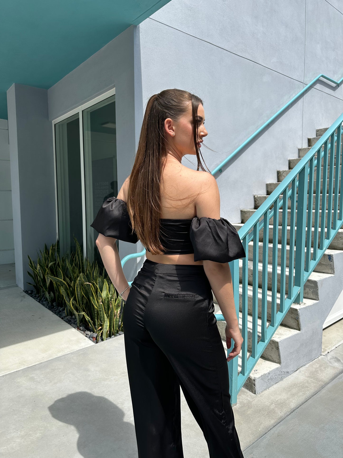 All Inclusive Two Piece Satin Pants Set