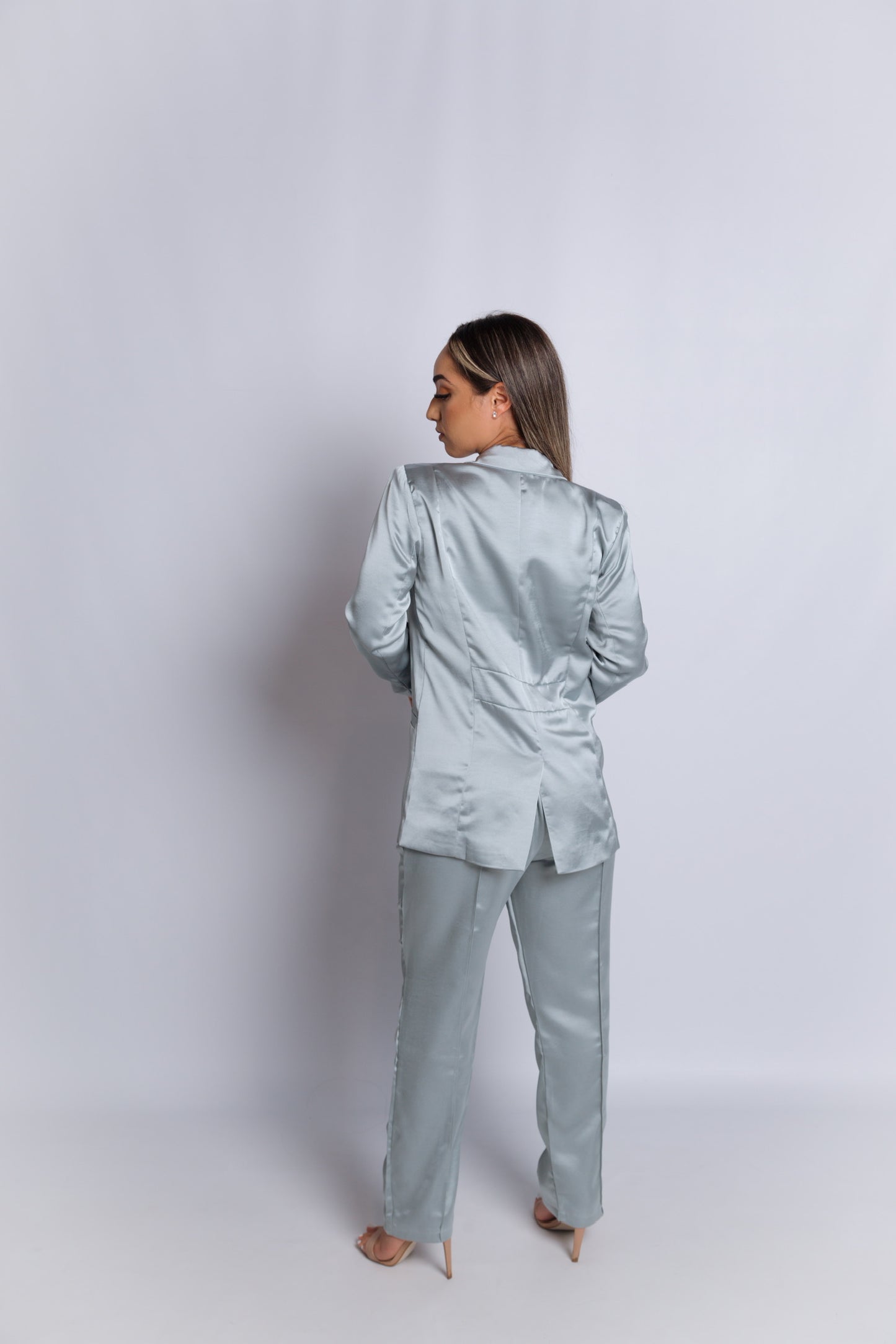 Material Girl Satin Blazer Pants Set