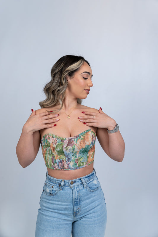 Seeing Green Ribbon Corset Top