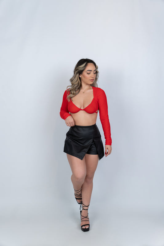 Show Out Long Sleeve Bra Top