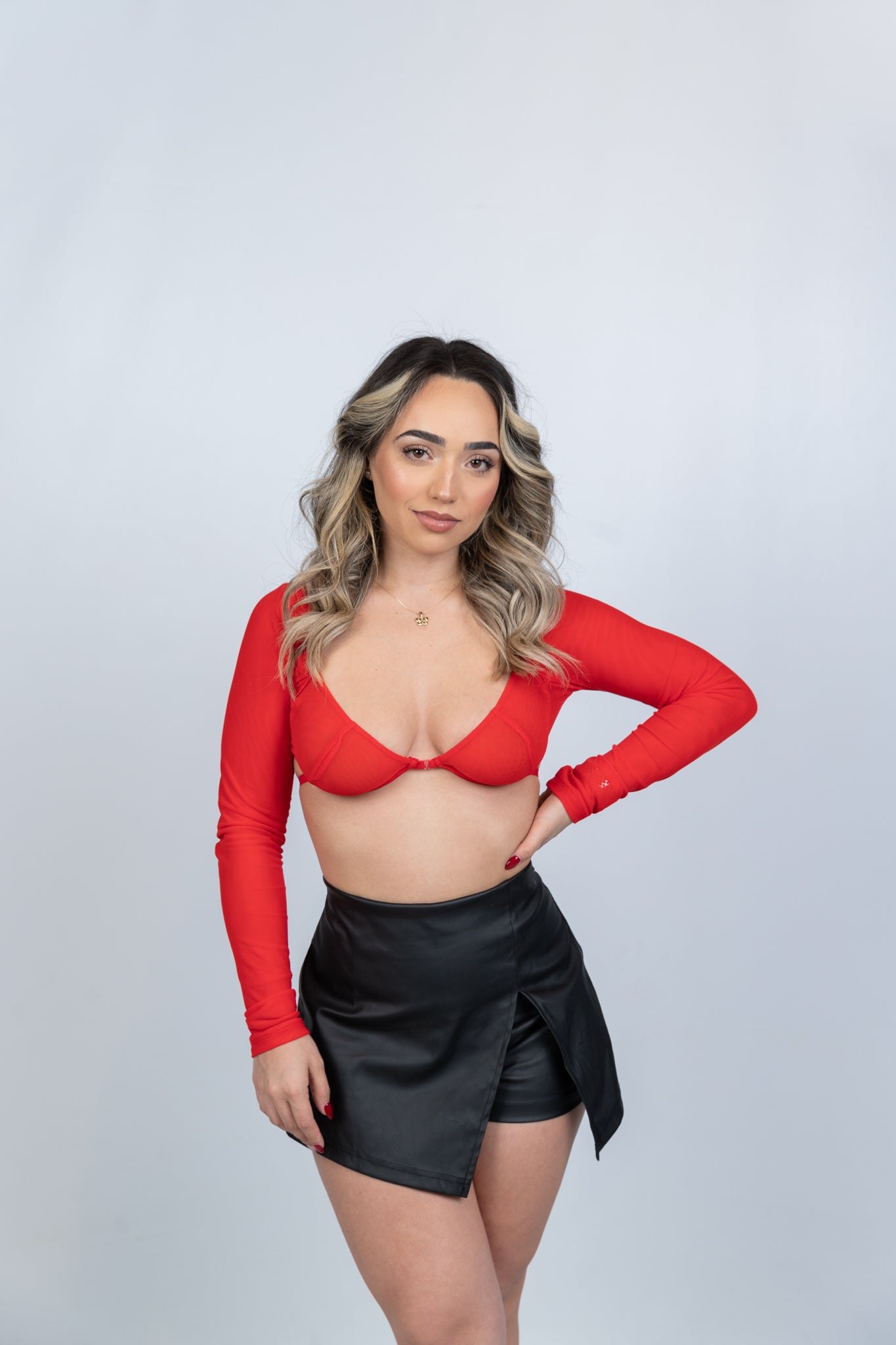 Show Out Long Sleeve Bra Top