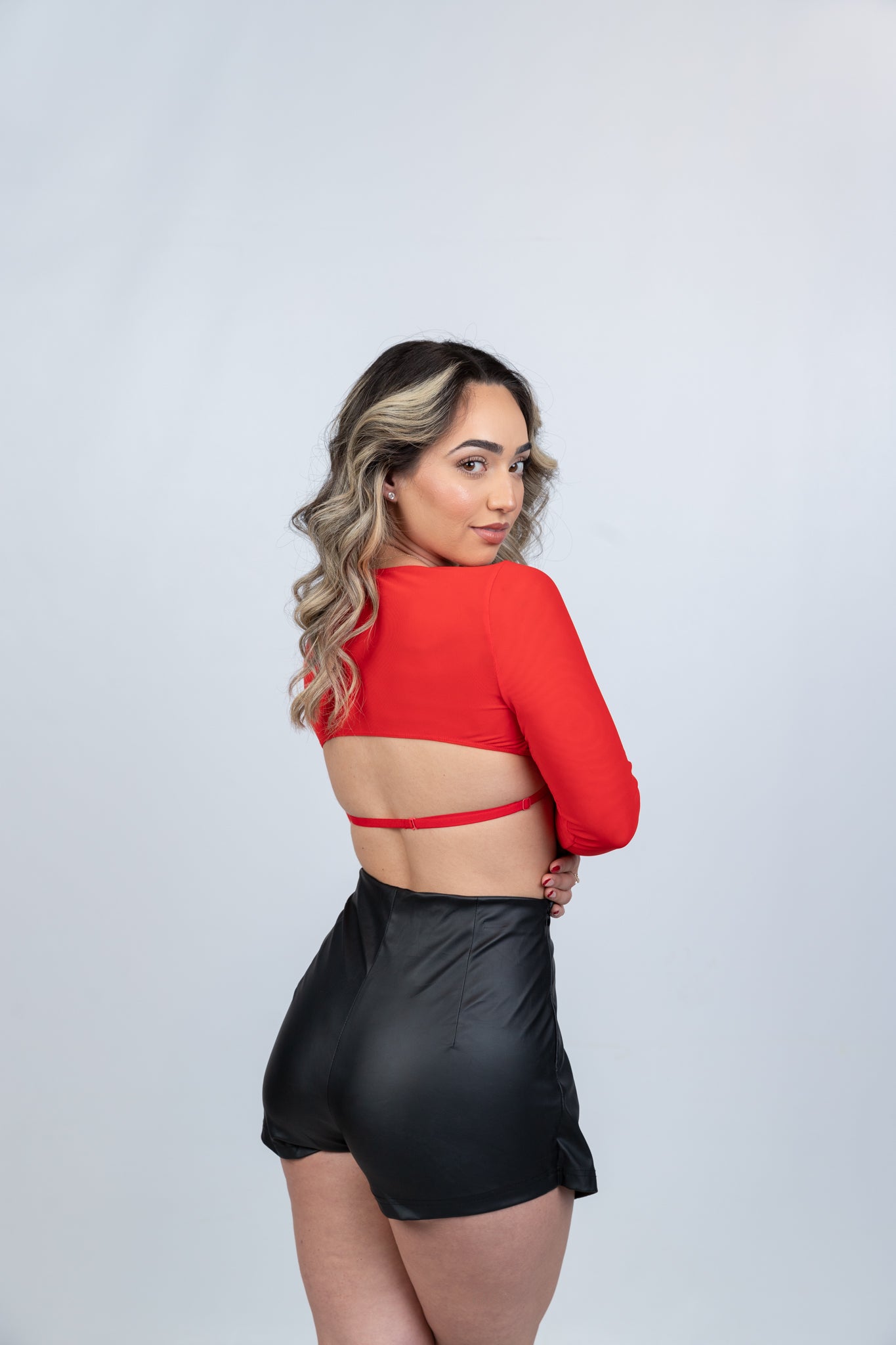 Show Out Long Sleeve Bra Top