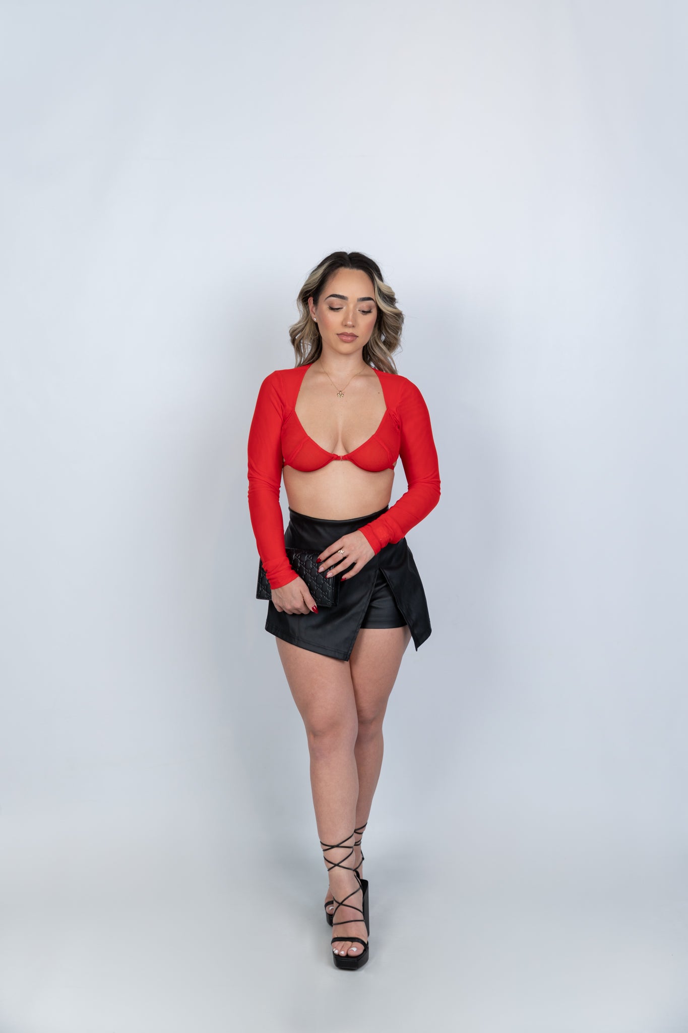 Show Out Long Sleeve Bra Top