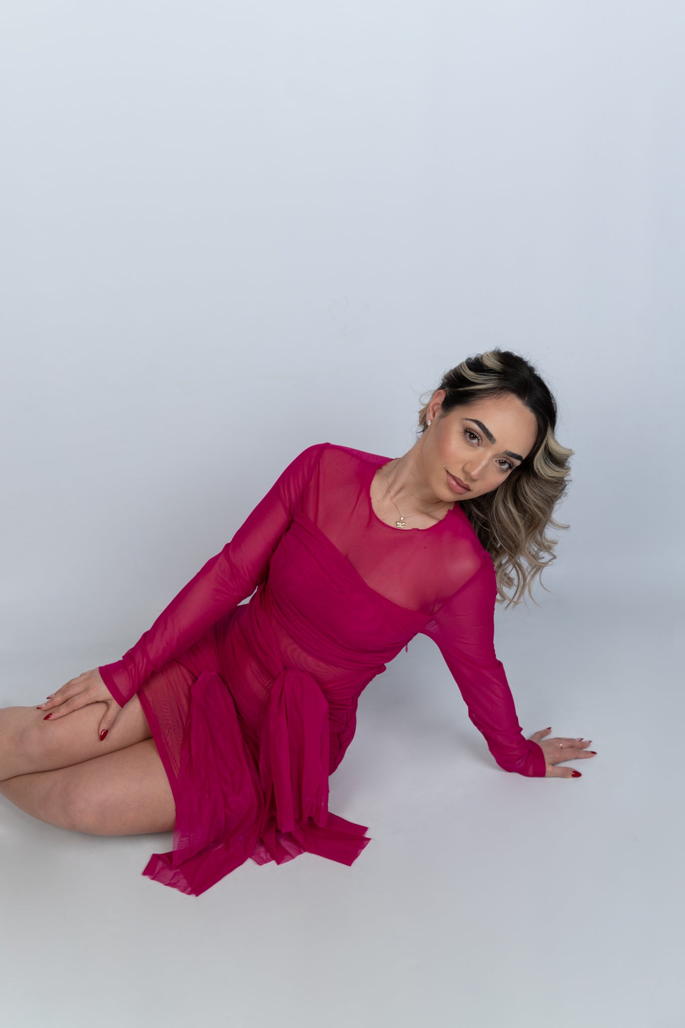 Mesh All Around Mini Dress