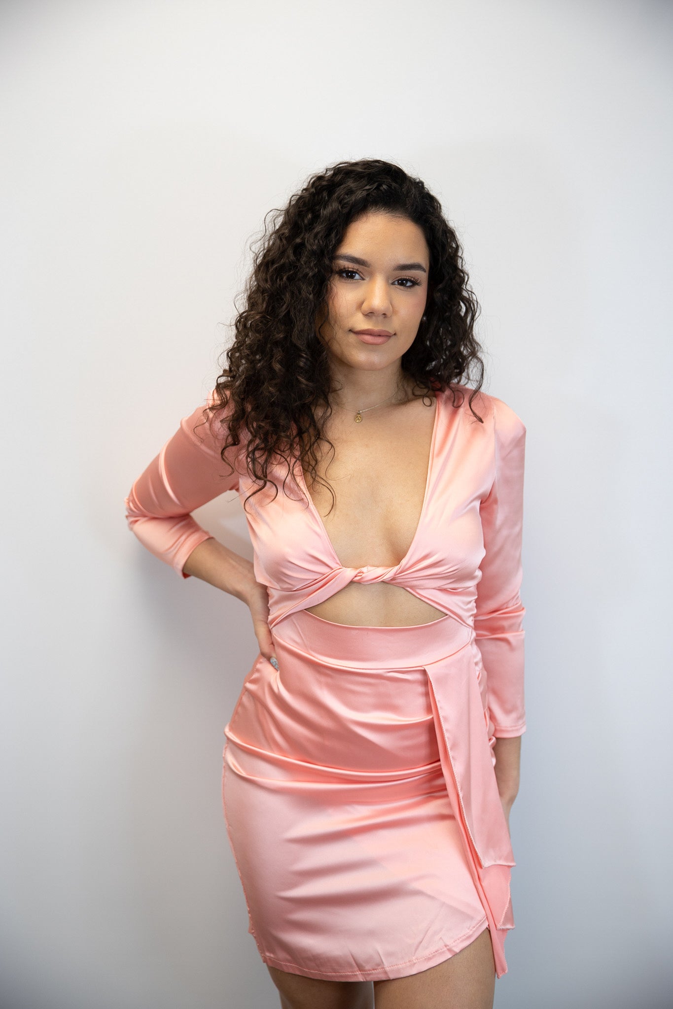 Pretty In Pink Satin Mini Dress