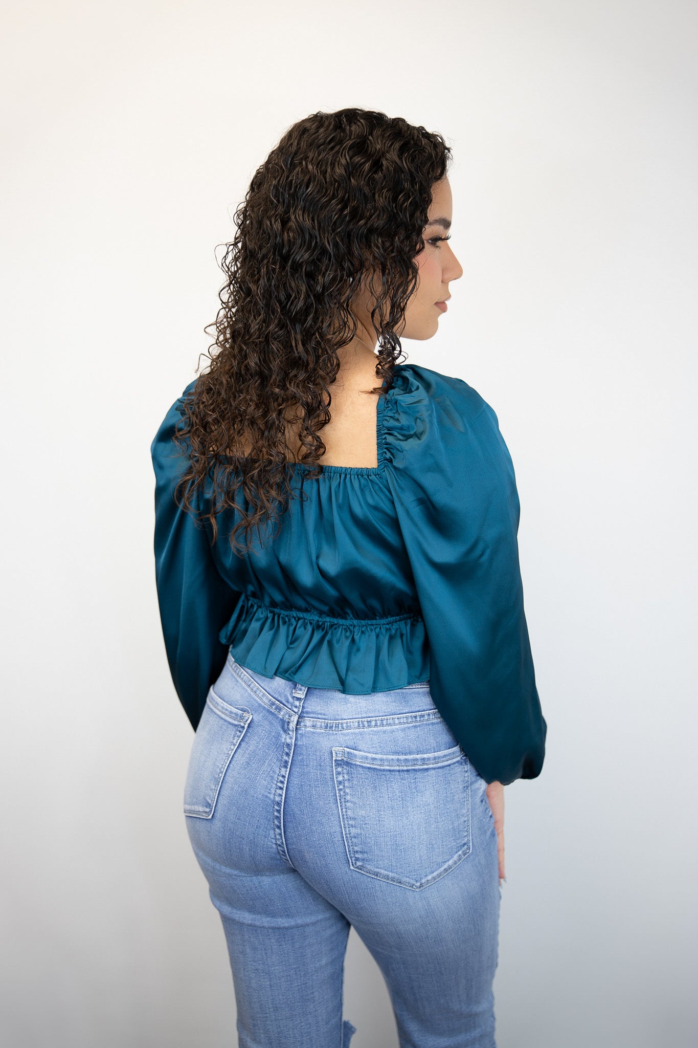 Tiffany Satin Long Sleeve Top