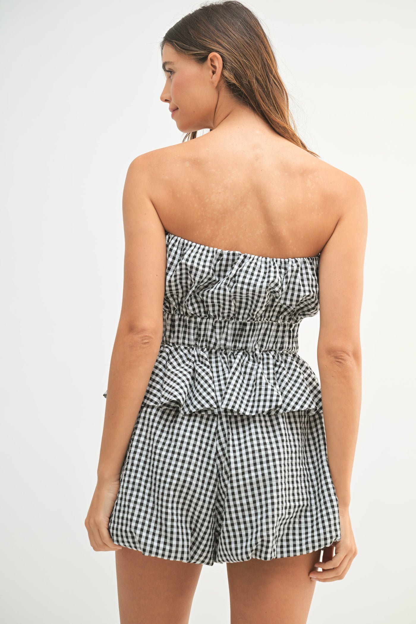 Cruise Control Gingham Shorts Set