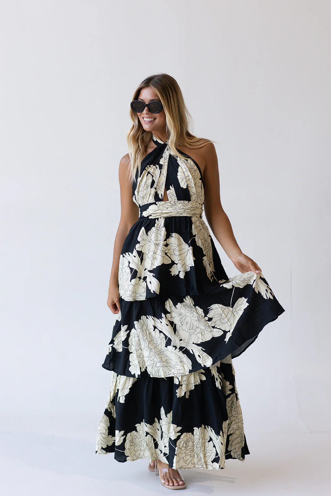 Barcelona Breeze Floral Tiered Maxi Dress