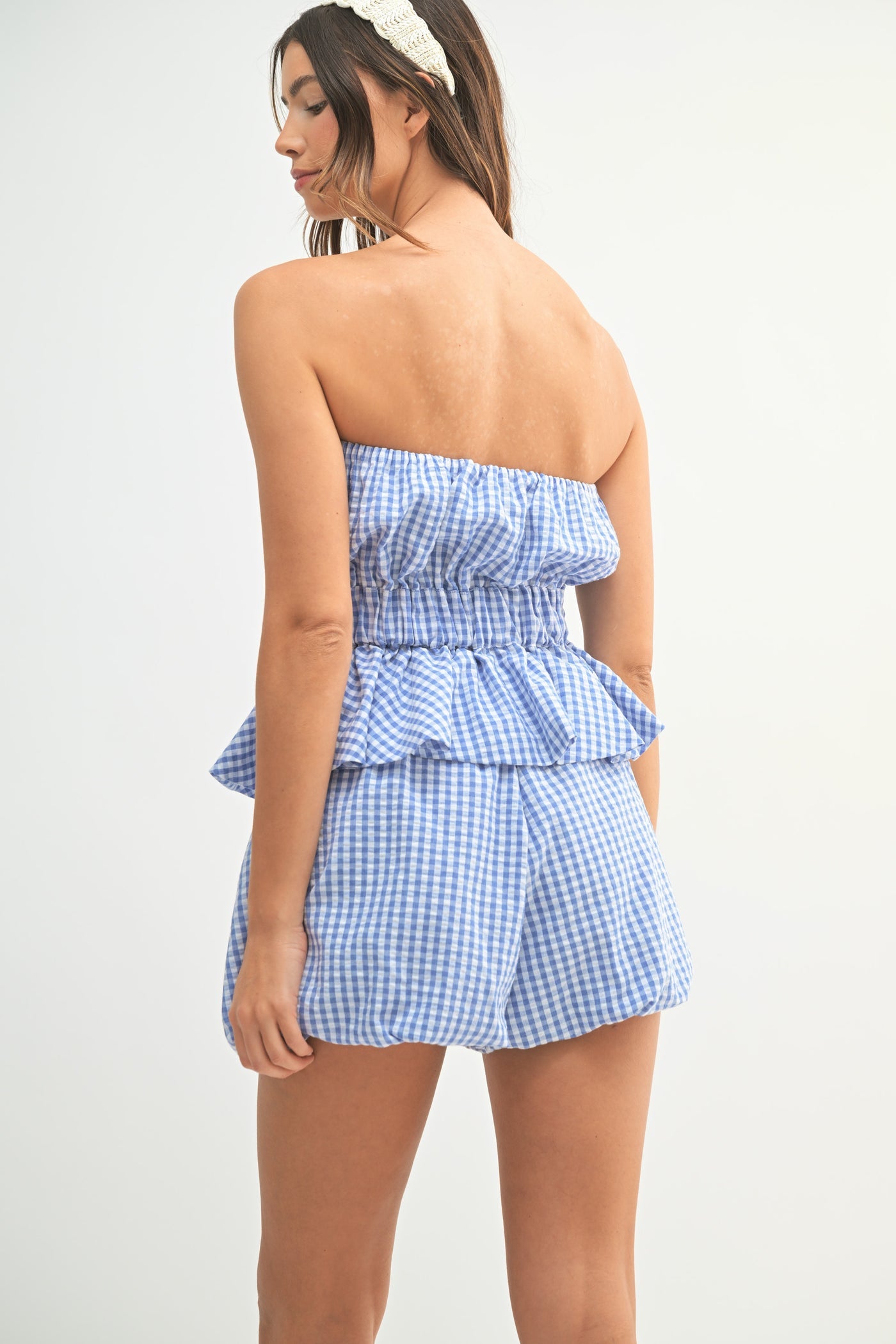 Cruise Control Gingham Shorts Set