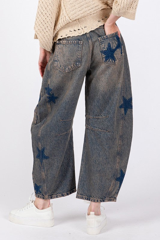 Adrienne Wide Leg Star Jeans