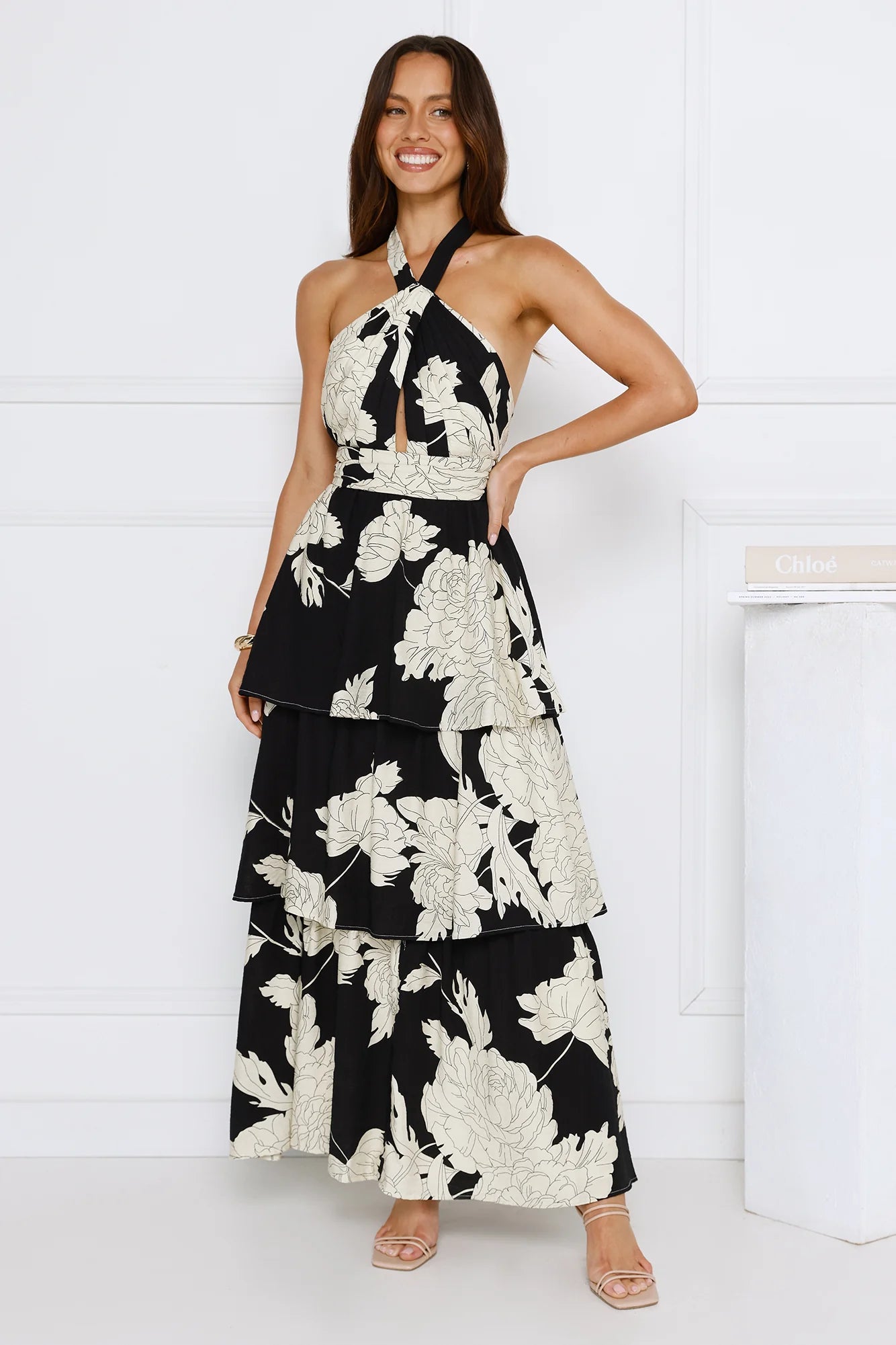 Barcelona Breeze Floral Tiered Maxi Dress