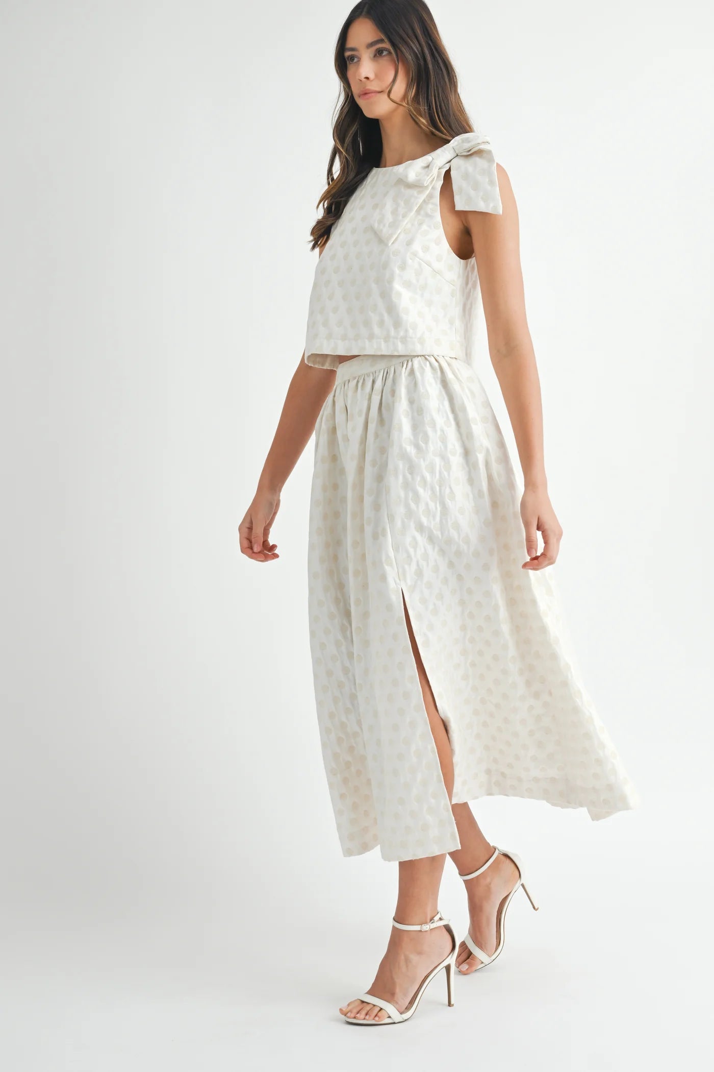 Blush & Bows Taffeta Polka Dot Skirt Set