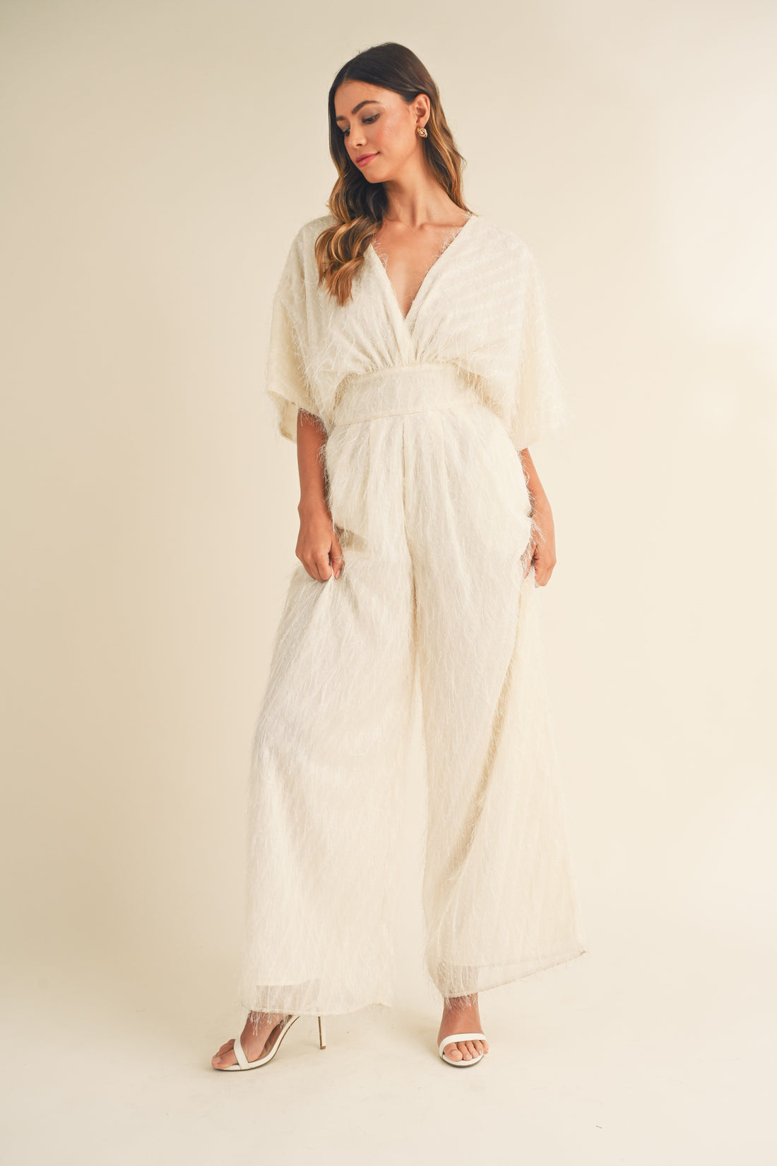 Happy Hour Fluffy Wide Leg Jumpsuit