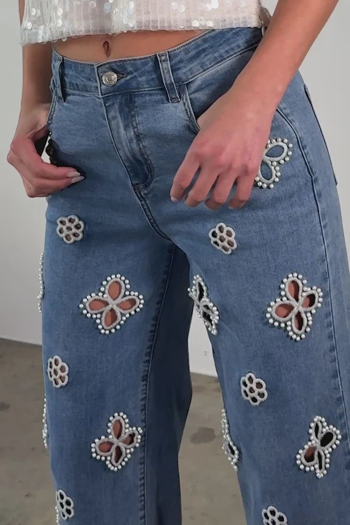 You’re In Luck Pearl Denim Jeans