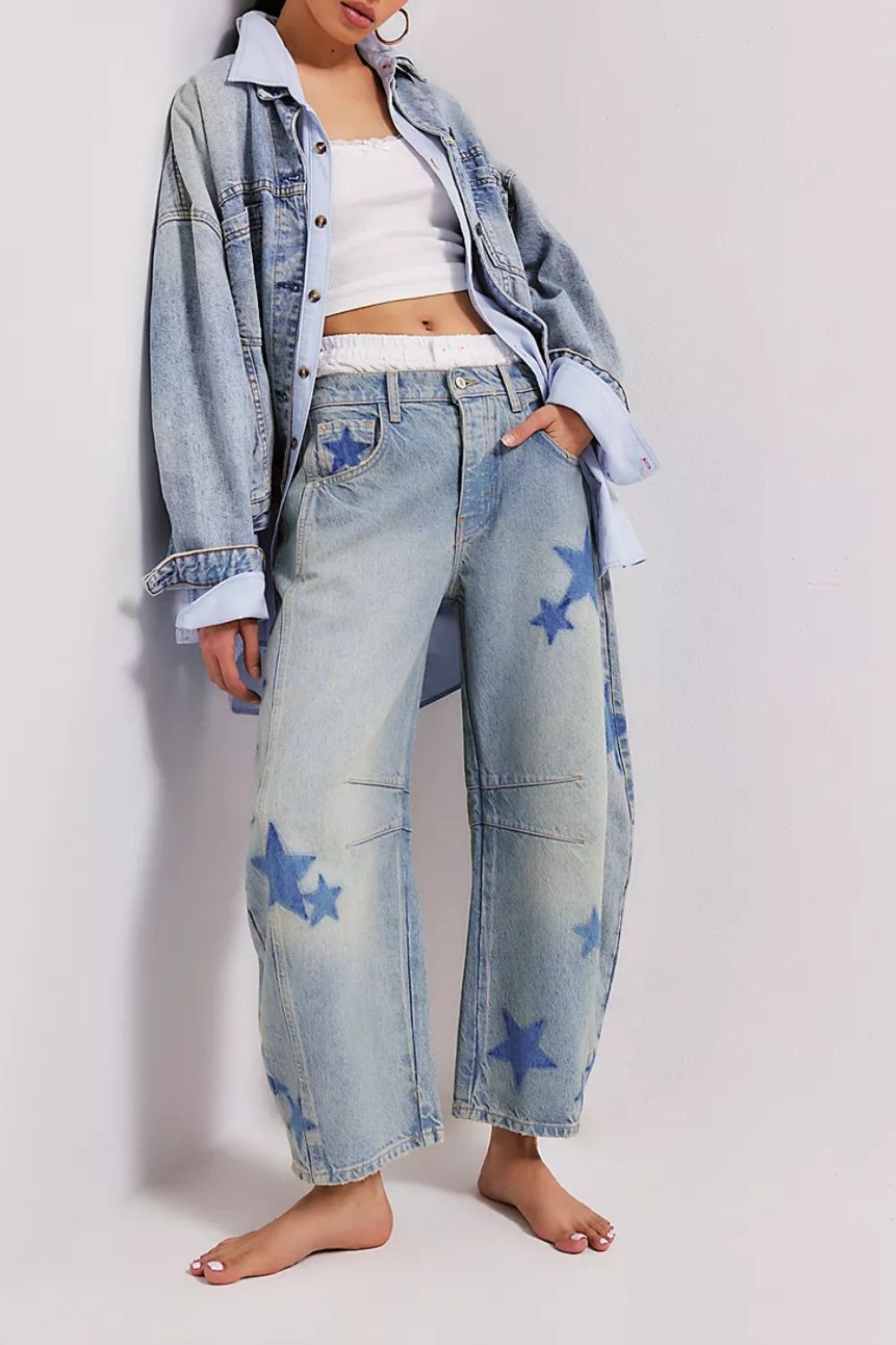 Adrienne Wide Leg Star Jeans