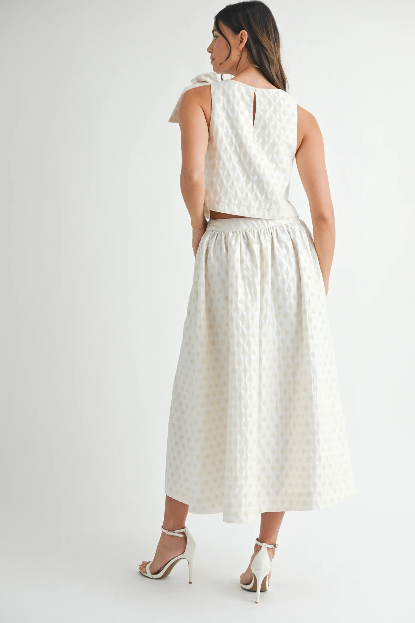 Blush & Bows Taffeta Polka Dot Skirt Set