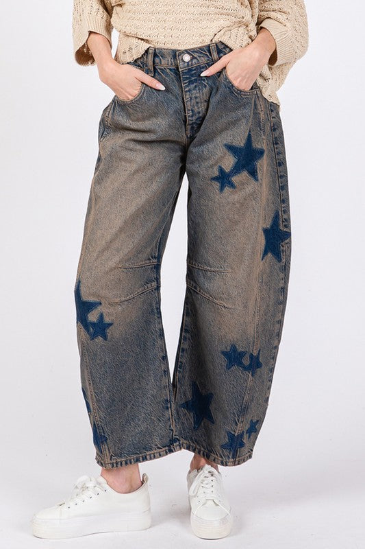 Adrienne Wide Leg Star Jeans