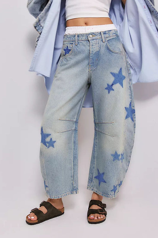 Adrienne Wide Leg Star Jeans