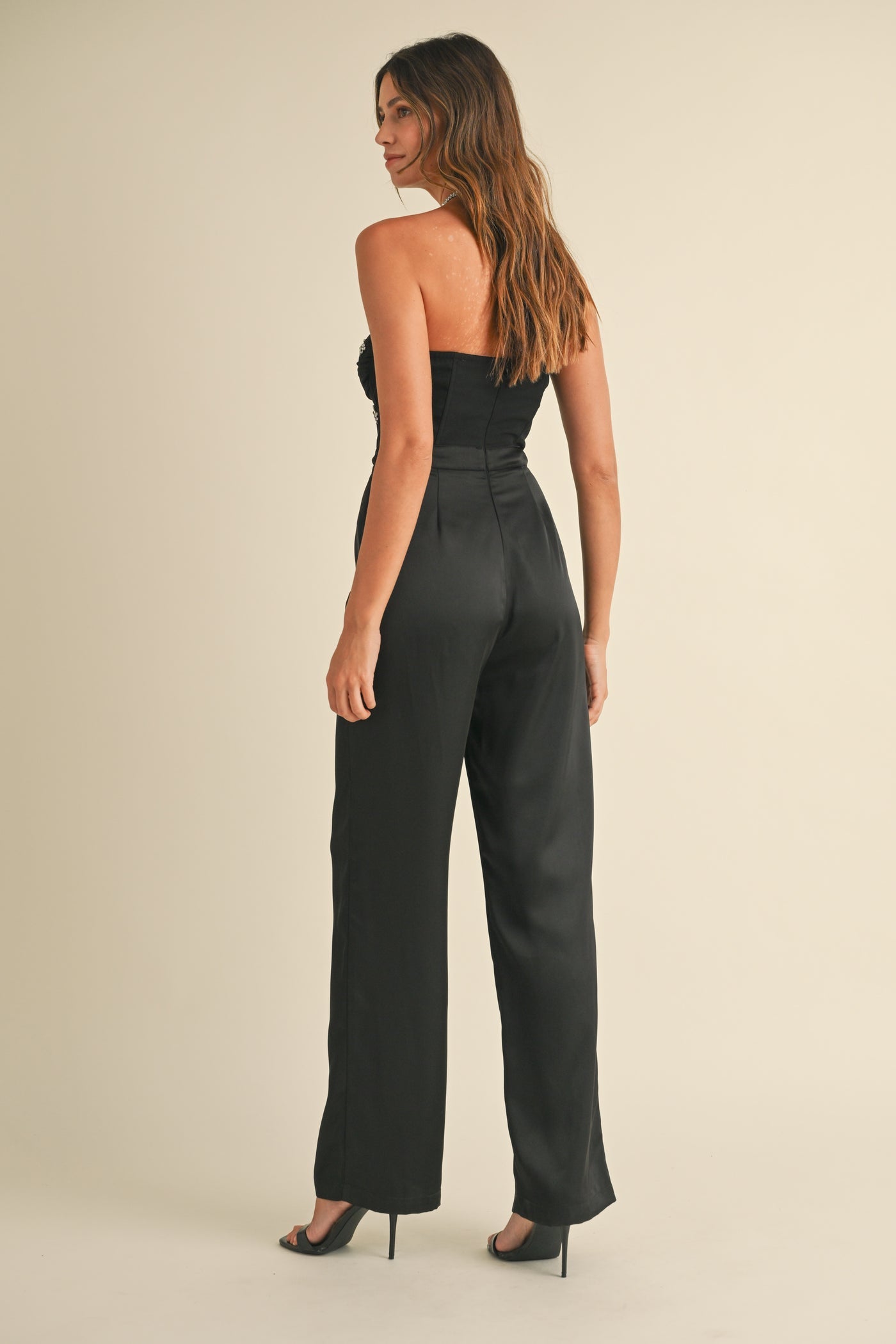 Genesis Rhinestone Applique Bustier Jumpsuit