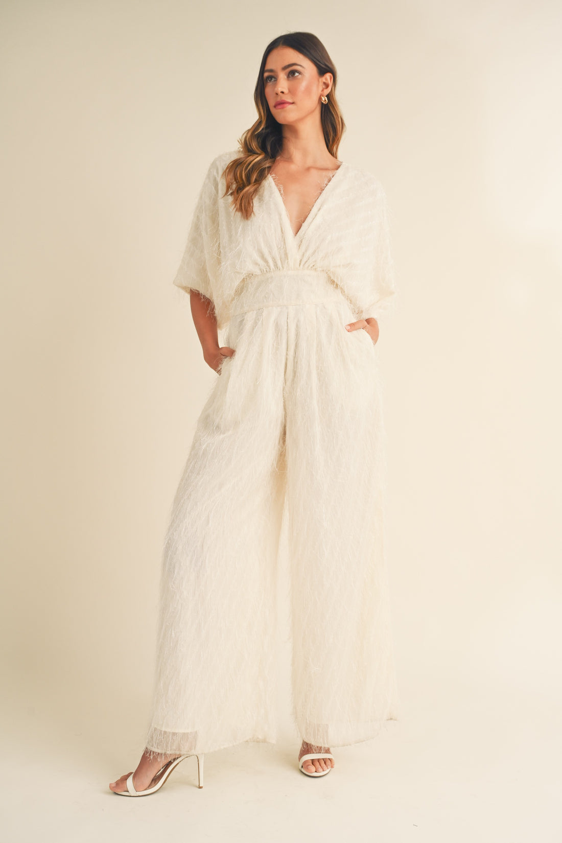Happy Hour Fluffy Wide Leg Jumpsuit