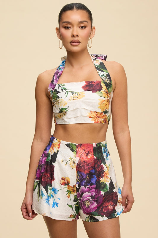 Picking Petals Floral Shorts Set